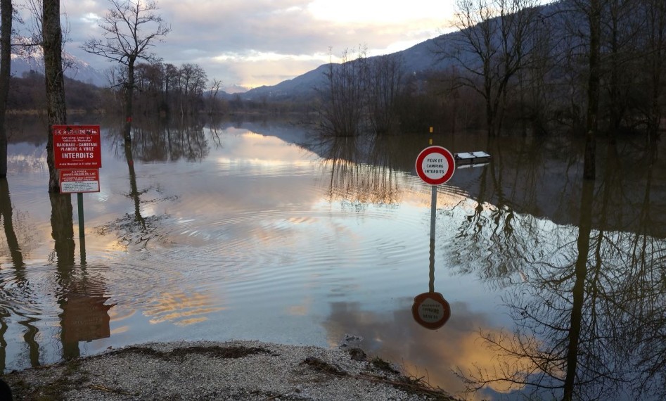 Crue du lac de saint Hélène en Janvier 2018