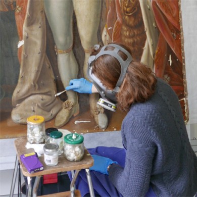 Le portrait de Charles Felix en restauration