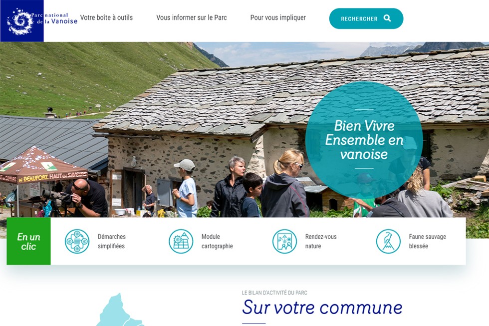 Page d'accueil du site Internet