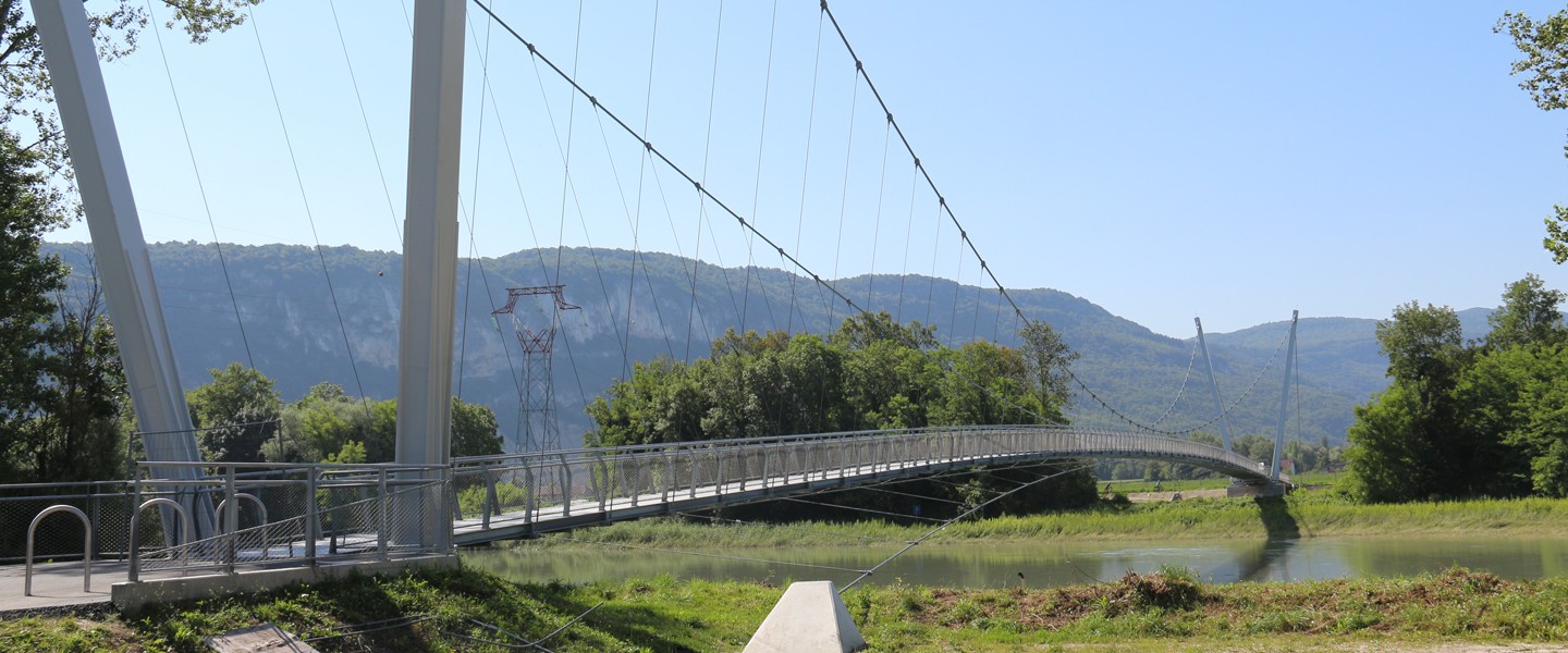 La passerelle sur le Rhône