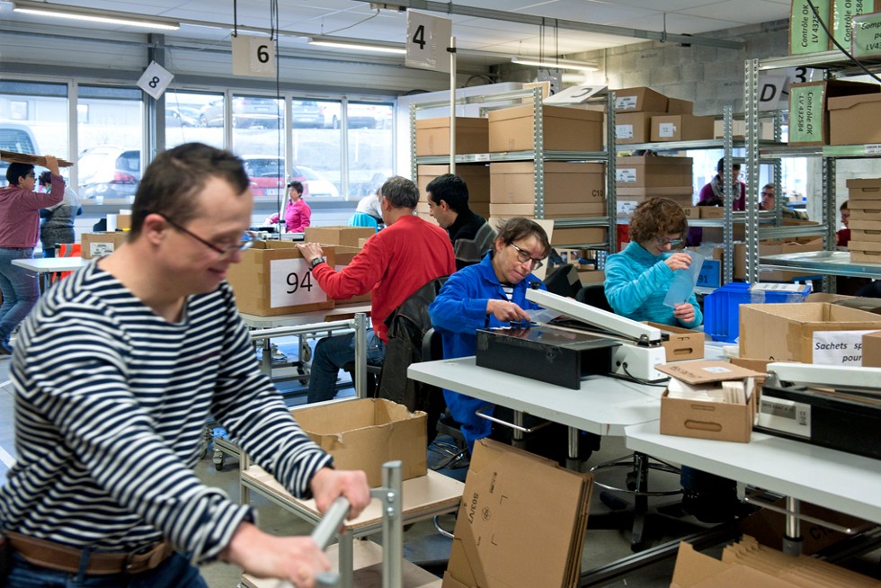 Des travailleurs handicapés au travail