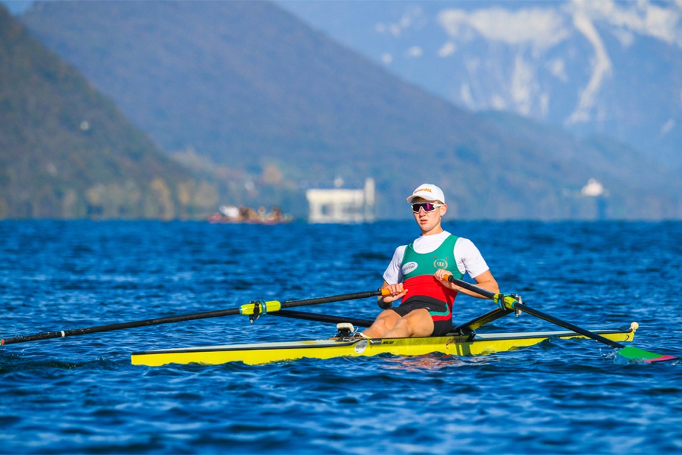 Baptiste Savaete sur le skiff Ducs de Savoie