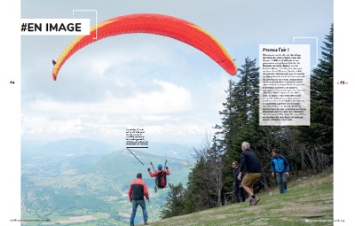 Un  parapentiste à mobilité réduite prend son envol sur le site du Mont du Chat