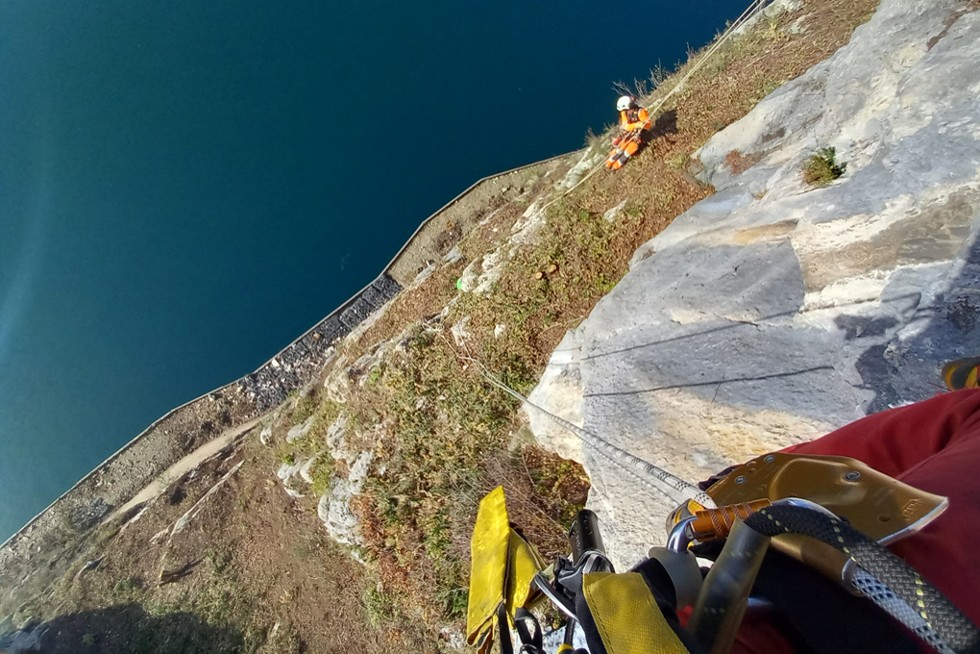 Le secteur des travaux en falaise