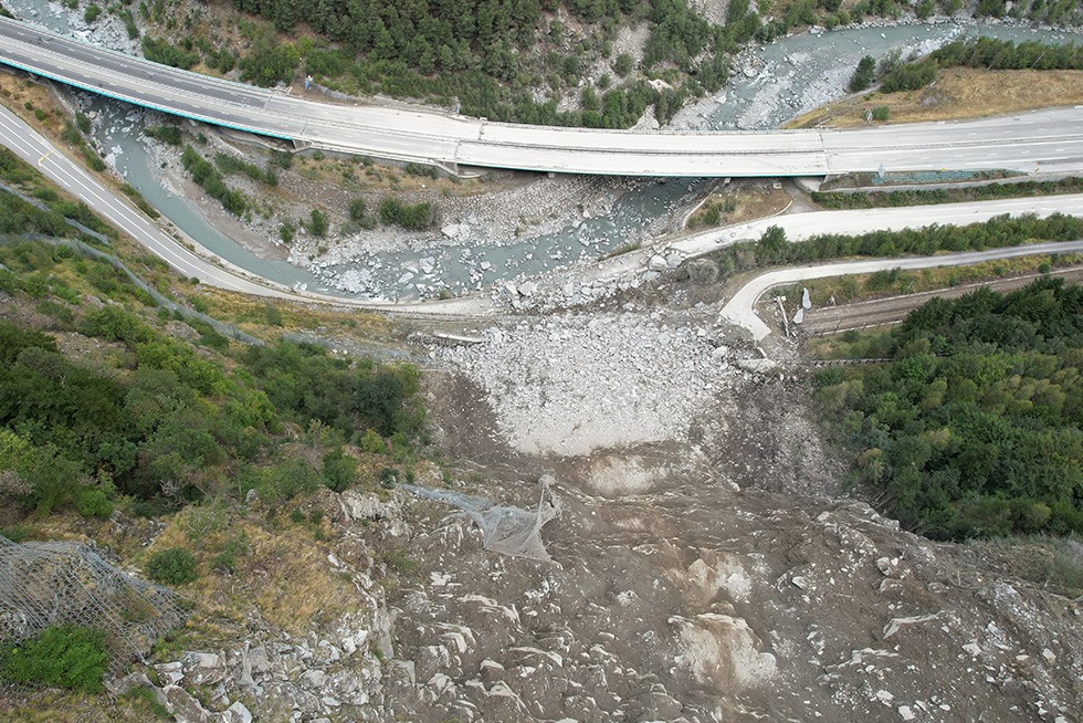 Vue du site de l'éboulement