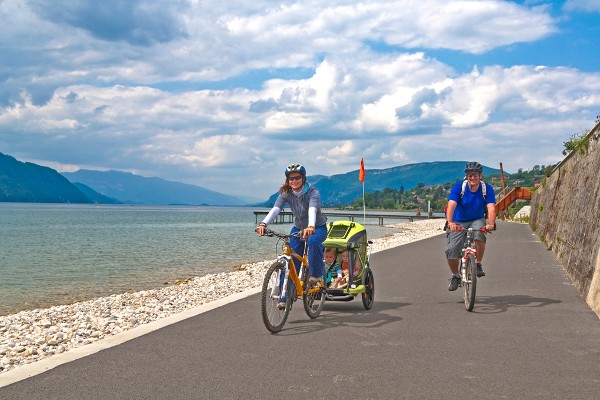 Une famille de cyclistes