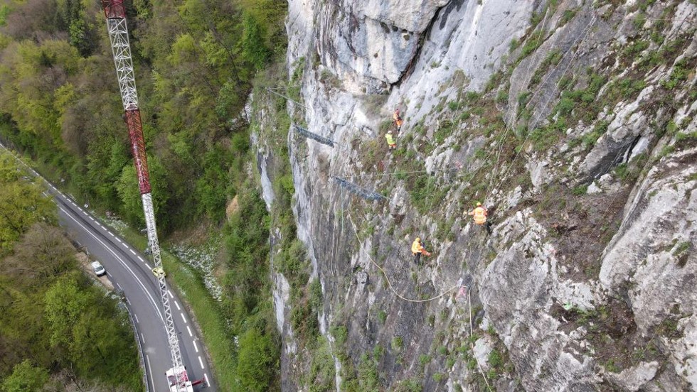 Travaux au dessus du tunnel