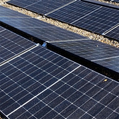 Gros plan de cellules photovoltaiques