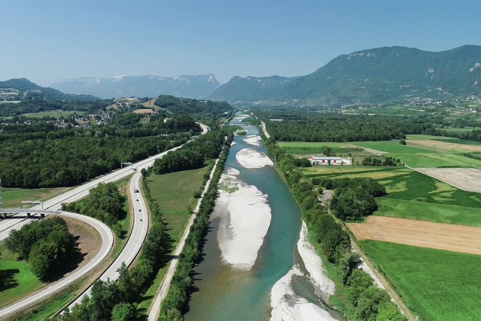 Vue aérienne de l'Isère