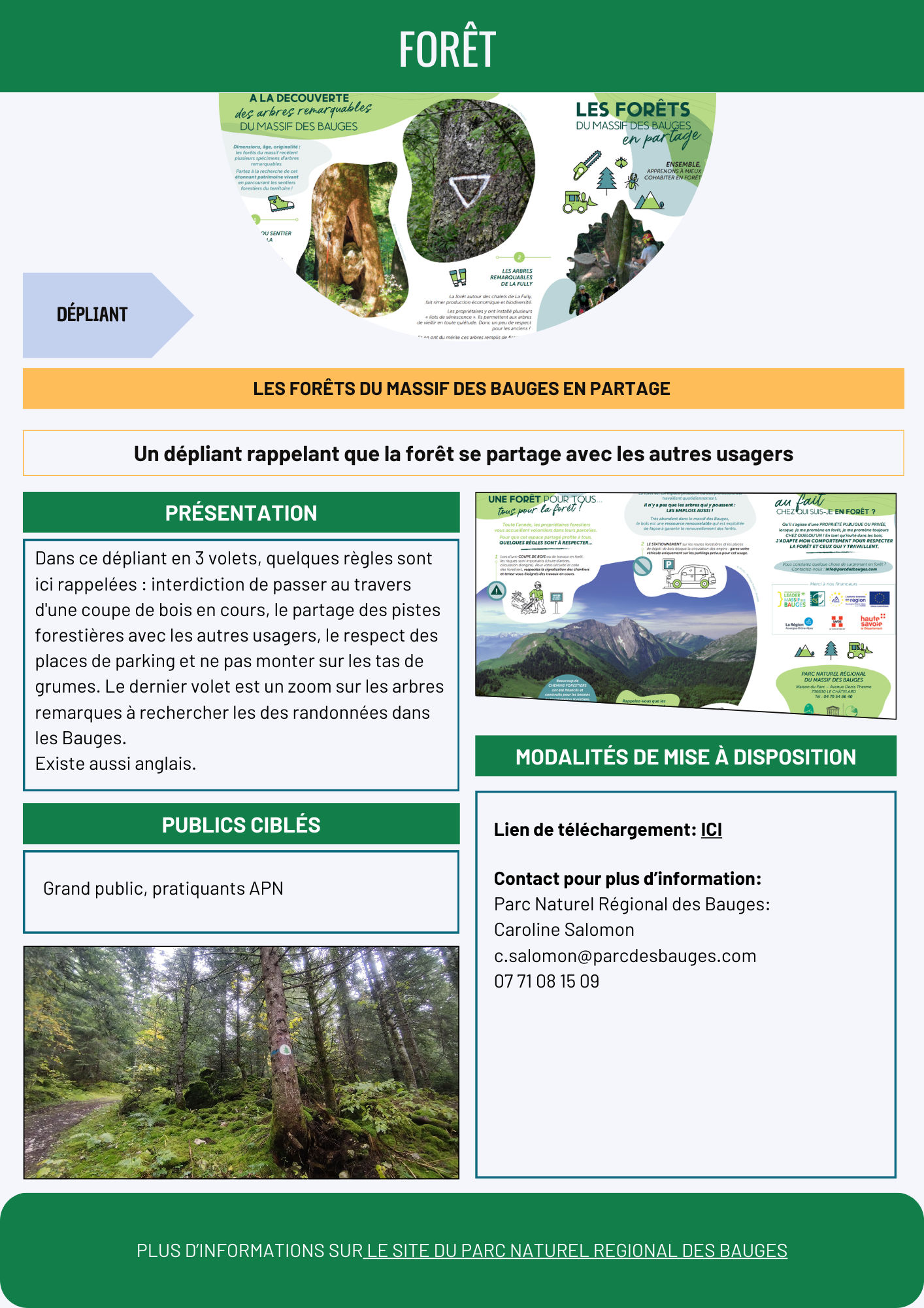 Les forêts du massif des Bauges en partage