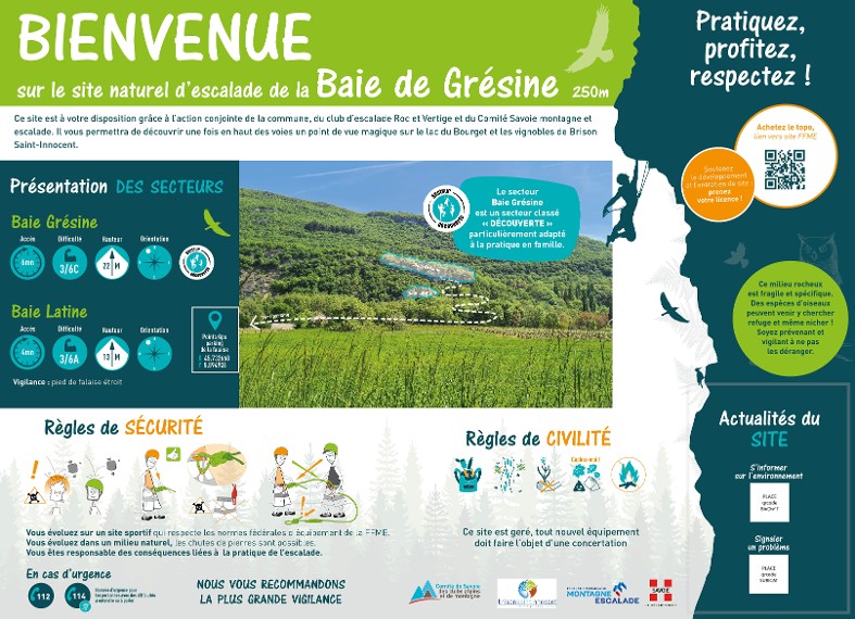 Panneau général de présentation entrée de site sportif