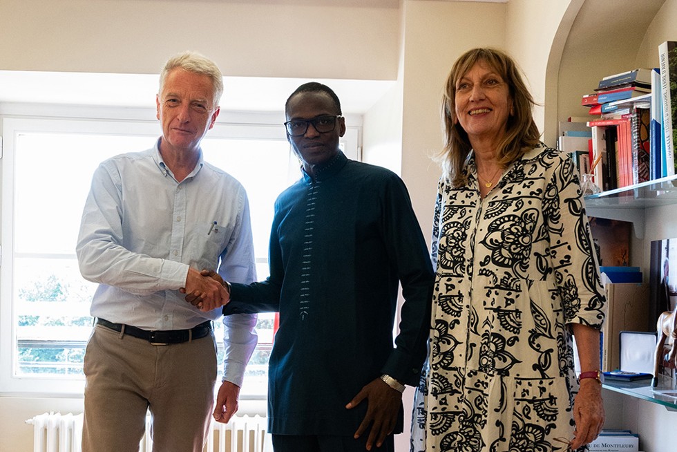 Hervé Gaymard, Christiane Brunet et le Président du Conseil départemental de Bignona, Souleymane Goudiaby