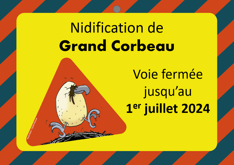 Balise installée au pied de la voie temporairement fermée