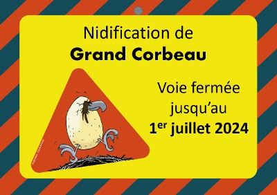 Balise installée au pied de la voie temporairement fermée